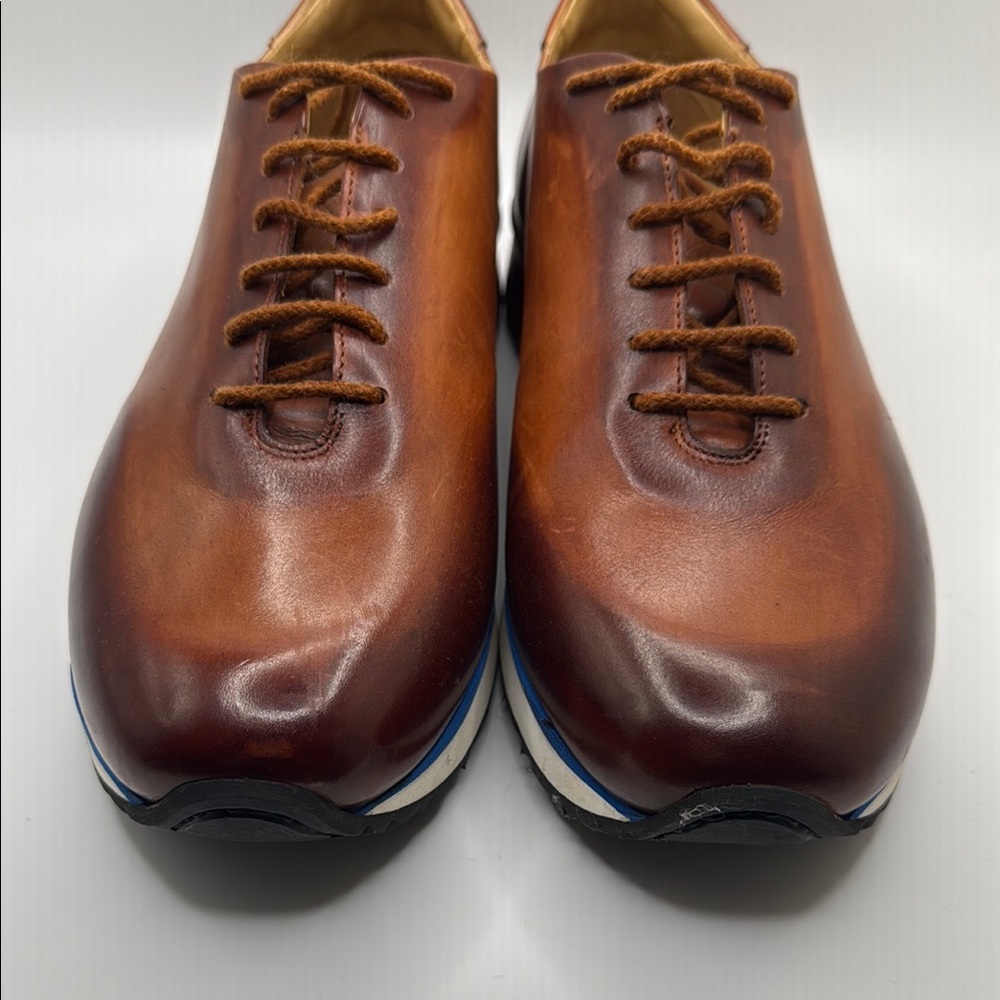 Brown Leather Oxford Dress Shoes with Minimalist Design